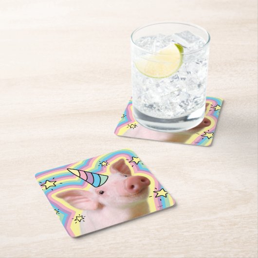 Magical Piglet Unicorn Kartonnen Onderzetters (Insitu)
