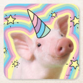 Magical Piglet Unicorn Kartonnen Onderzetters (Voorkant)
