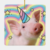 Magical Piglet Unicorn Keramisch Ornament (Achterkant)
