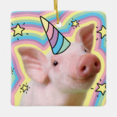Magical Piglet Unicorn Keramisch Ornament (Voorkant)