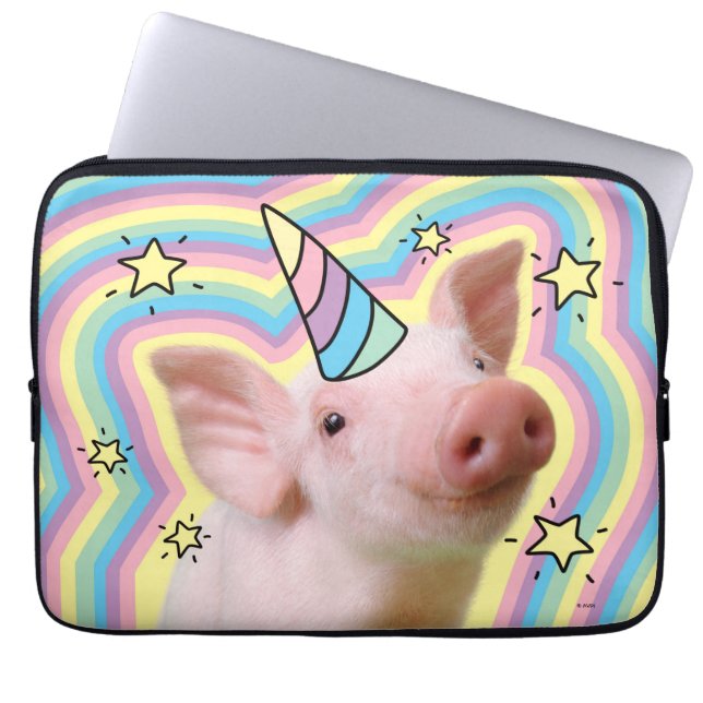 Magical Piglet Unicorn Laptop Sleeve (Voorkant)