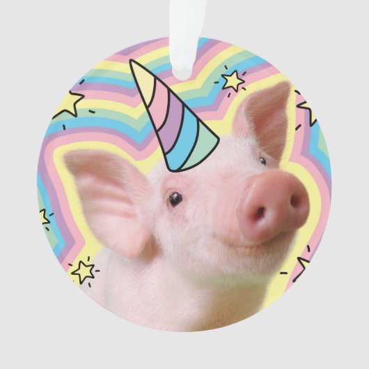 Magical Piglet Unicorn Ornament (voorkant)