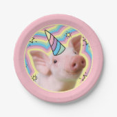 Magical Piglet Unicorn Papieren Bordje (Voorkant)
