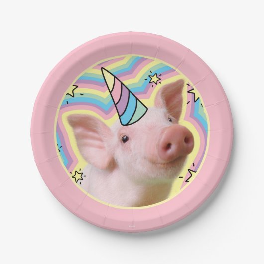 Magical Piglet Unicorn Papieren Bordje (Voorkant)