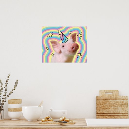 Magical Piglet Unicorn Poster (Keuken)