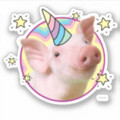 Magical Piglet Unicorn Sticker (Voorkant)