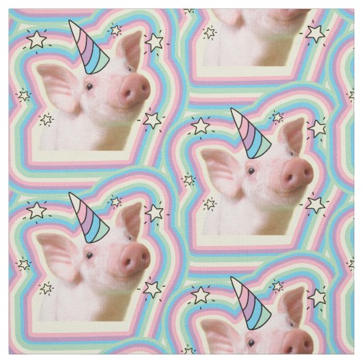Magical Piglet Unicorn Stof (Swatch)
