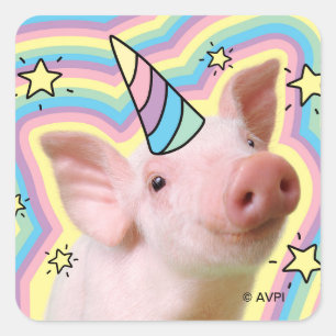 Magical Piglet Unicorn Vierkante Sticker