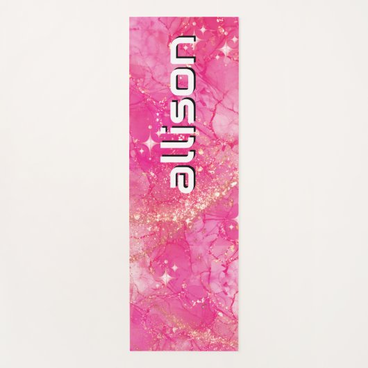 Magical pink background name Personalized Yogamat (Voorkant)