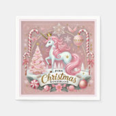 Magical Pink Christmas Wonderland Unicorn  Servet (Voorkant)