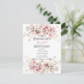 Magical Pink Fairy verjaardagsuitnodiging Kaart (Staand voorkant)