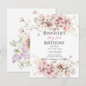 Magical Pink Fairy verjaardagsuitnodiging Kaart (Voorkant / Achterkant)