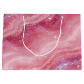 Magical Pink Galaxy Sparkle & Marble Texture Groot Cadeauzakje (Voorkant)