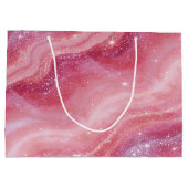Magical Pink Galaxy Sparkle & Marble Texture Groot Cadeauzakje (Achterkant)