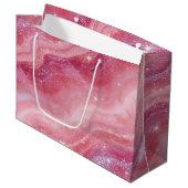 Magical Pink Galaxy Sparkle & Marble Texture Groot Cadeauzakje (Voorkant Gekanteld)