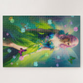 Magical Pink Irish Woodland Fairy and Butterflies Legpuzzel (Horizontaal)