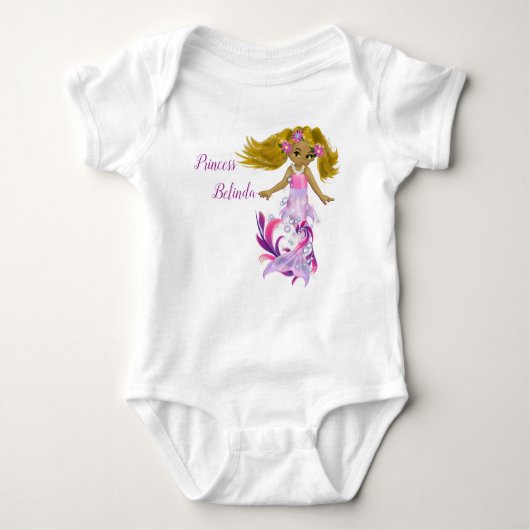 Magical Pink Swirly Mermaid Romper (Voorkant)