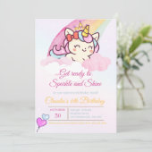 Magical Pink Unicorn Birthday Card for Girls Bedankkaart (Staand voorkant)