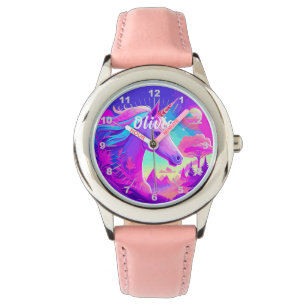 Magical Pink Unicorn Horloge
