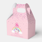 Magical Pink Unicorn Rainbow Birthday Dank je Bedankdoosjes (Achterkant)