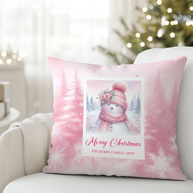 Magical Pinkmas Winter Forest Kids Room Pillow Kussen (Magical Pinkmas Winter Forest Kids Room Pillow)