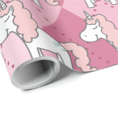 Magical Plaid Pink Unicorn Christmas  Cadeaupapier (Rol Hoek)