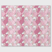 Magical Plaid Pink Unicorn Christmas  Cadeaupapier (Vlak)