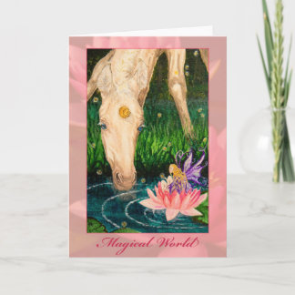 Magical Pond Unicorn & Fairy Fantasy wenskaart Kaart