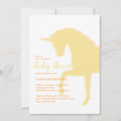 Magical Prancing Yellow Unicorn Baby shower Kaart (Voorkant)