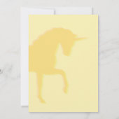 Magical Prancing Yellow Unicorn Baby shower Kaart (Achterkant)