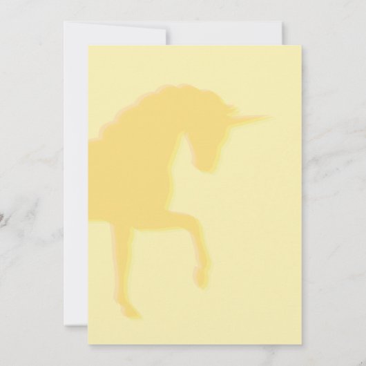 Magical Prancing Yellow Unicorn Baby shower Kaart (Achterkant)