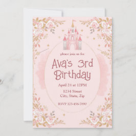 Magical Princess Birthday Invitation | Watercolor Kaart