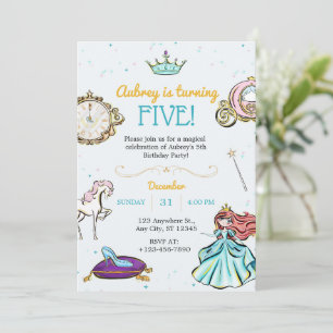 Magical Princess Fairytale verjaardagsuitnodiging Kaart