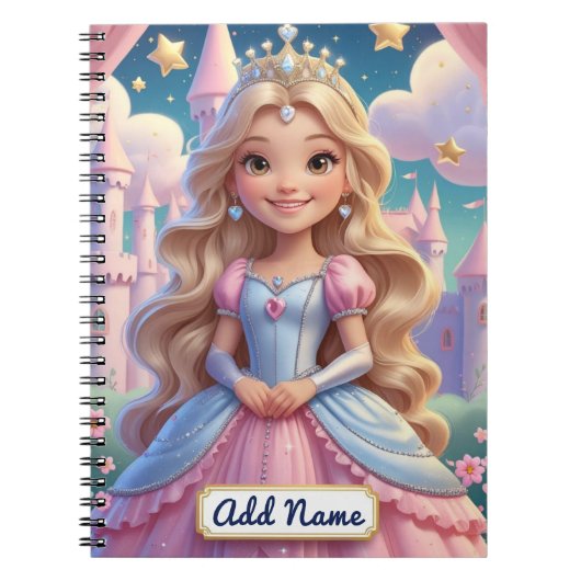 Magical Princess Notitieboek – Bewerkbare naam (Voorkant)