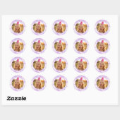 Magical Purple Bubbles Photo Birthday  Ronde Sticker (Vel)