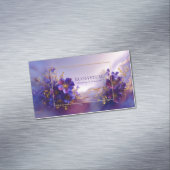 Magical Purple Floral Gold Sparkle Abstract Magnetisch Visitekaartje (Voorbeeld)