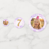 Magical Purple Photo Happy Birthday Party Confetti (Achterkanten)