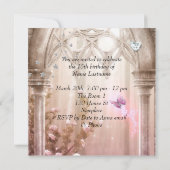 Magical Quinceanera 15th Pink Princess Party Kaart (Achterkant)