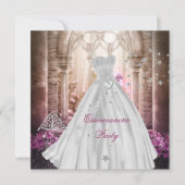 Magical Quinceanera 15th Pink Princess Party Kaart (Voorkant)