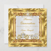 Magical Quinceanera Gold Diamond Horriage Kaart (Voorkant)