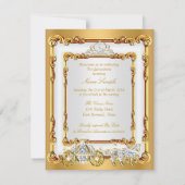 Magical Quinceanera White Gold Horse and Carriage Kaart (Achterkant)