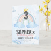 Magical Rainbow Birthday Invitation Greeting Card Kaart (Gele Bloem)