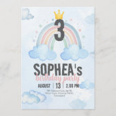 Magical Rainbow Birthday Invitation Kaart (Voorkant)