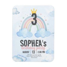 Magical Rainbow Birthday Invitation Magneet