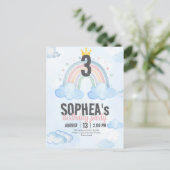 Magical Rainbow Birthday Invitation Postcard Uitnodiging Briefkaart (Staand voorkant)