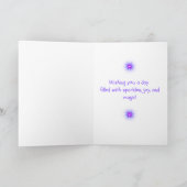 Magical Rainbow Bunny Birthday Whimsical Childrens Kaart (Binnen)