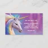 Magical Rainbow Glitter White Unicorn Sparkles Visitekaartje (Achterkant)
