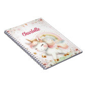 Magical Rainbow Pink Unicorns Spiral Notebook wate Notitieboek (Rechterzijde)