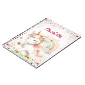 Magical Rainbow Pink Unicorns Spiral Notebook wate Notitieboek (Linkerzijde)