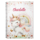 Magical Rainbow Pink Unicorns Spiral Notebook wate Notitieboek (Voorkant)